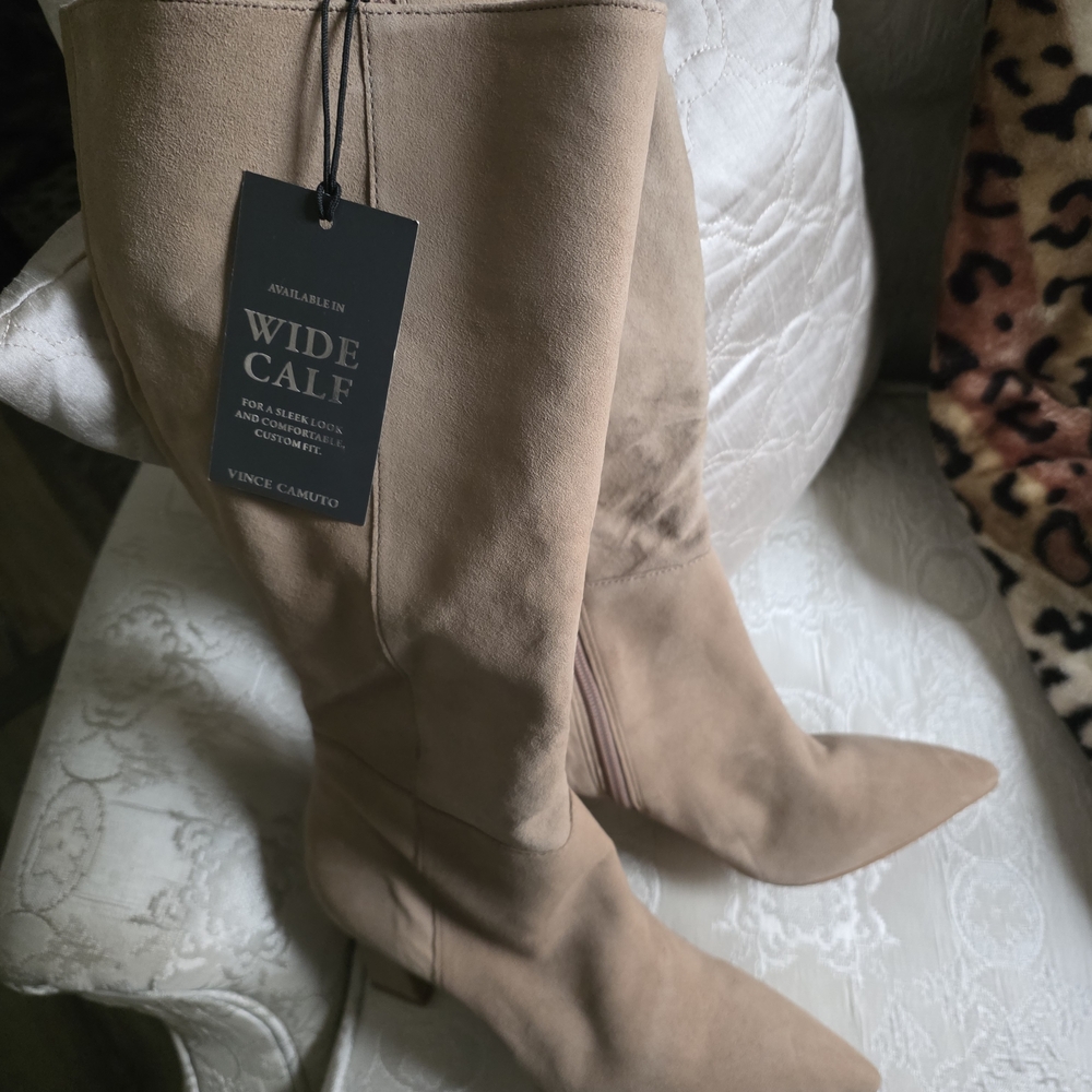 Vince Camuto Wide Calf Beige Boots